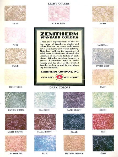 Zenitherm Standard Colors, 1931